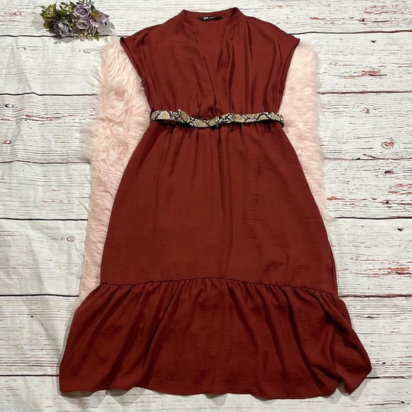Zara Rust Midi Dress - Picture 2 of 10